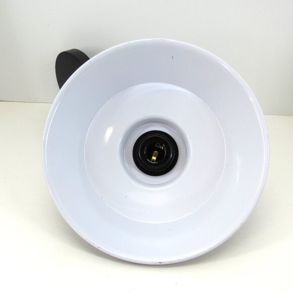 Light Pendant Black Matte Metal Light Cover Retro Style Ceiling Mount 9" Across - Picture 3 of 8